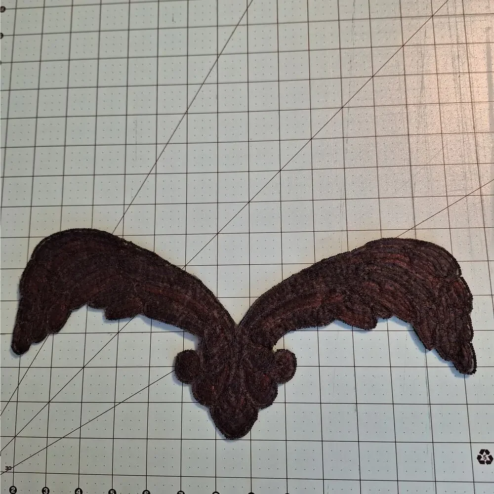 Bronze and black sequin and bead neckline applique
